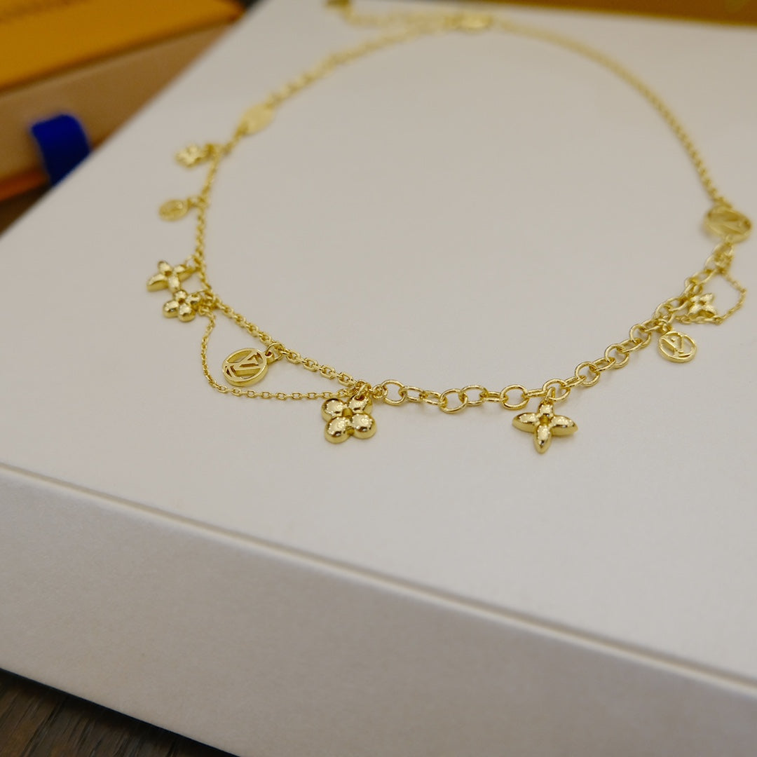 ˇGilded EraˇBLOOMING SUPPLE NECKLACE BRASS
