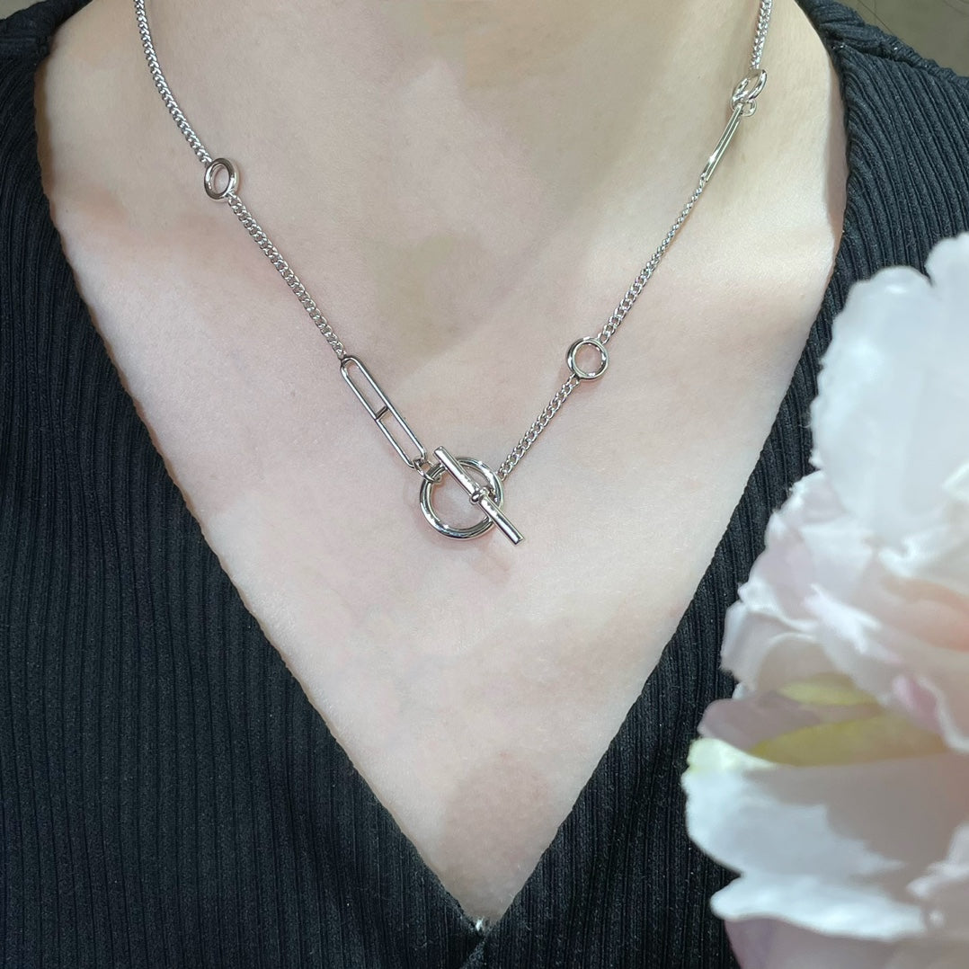 ˇGilded EraˇHM STERLING CHAINE D'ANCRE HEART