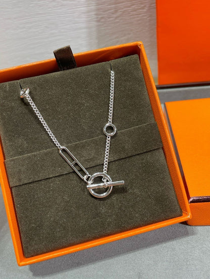 ˇGilded EraˇHM STERLING CHAINE D'ANCRE HEART