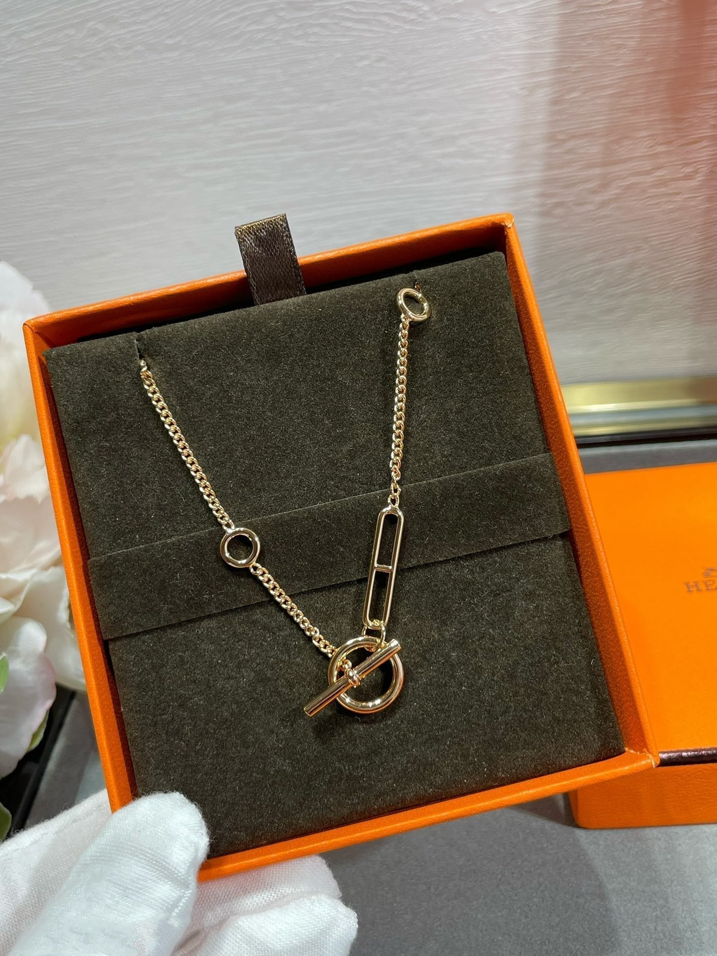 ˇGilded EraˇHM STERLING CHAINE D'ANCRE HEART