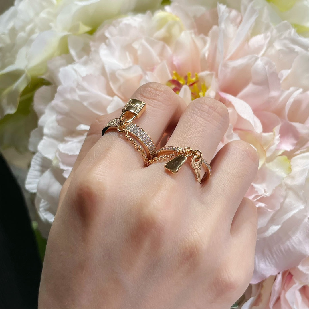 ˇGilded EraˇHM KELLY CLOCHETTE DOUBLE RING IN  WITH DIAMONDS