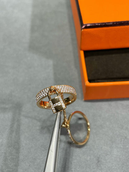 ˇGilded EraˇHM KELLY CLOCHETTE DOUBLE RING IN  WITH DIAMONDS