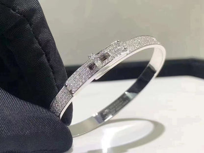 ˇGilded EraˇHM KELLY BRACELET IN SILVER AND FULL PAVE DIAMOND