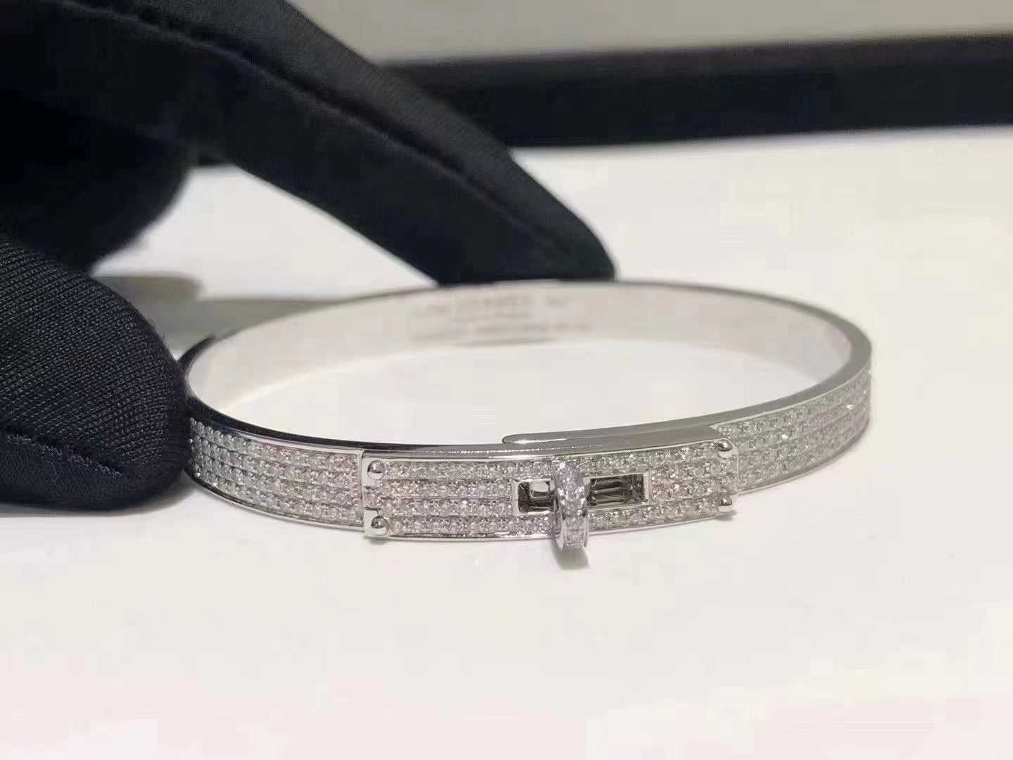 ˇGilded EraˇHM KELLY BRACELET IN SILVER AND FULL PAVE DIAMOND