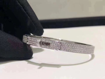 ˇGilded EraˇHM KELLY BRACELET IN SILVER AND FULL PAVE DIAMOND