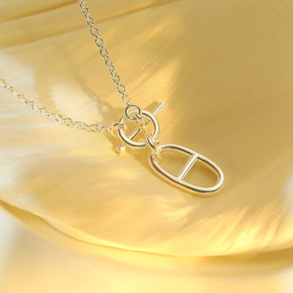 ˇGilded EraˇHM CHAINE D'ANCRE PENDANT NECKLACE STERLING SILVER
