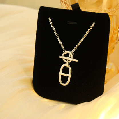ˇGilded EraˇHM CHAINE D'ANCRE PENDANT NECKLACE STERLING SILVER