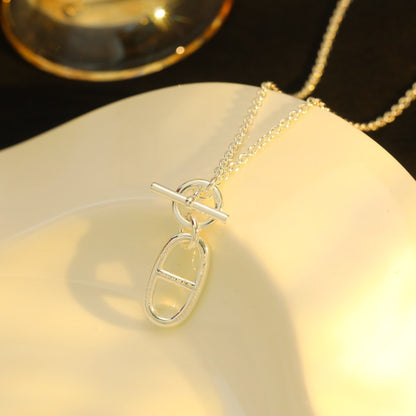 ˇGilded EraˇHM CHAINE D'ANCRE PENDANT NECKLACE STERLING SILVER