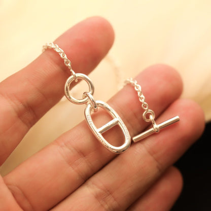 ˇGilded EraˇHM CHAINE D'ANCRE PENDANT NECKLACE STERLING SILVER