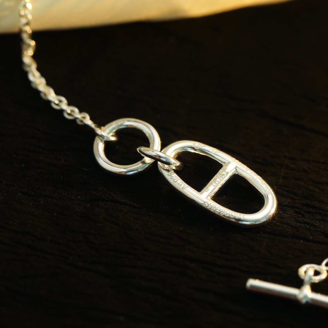 ˇGilded EraˇHM CHAINE D'ANCRE PENDANT NECKLACE STERLING SILVER