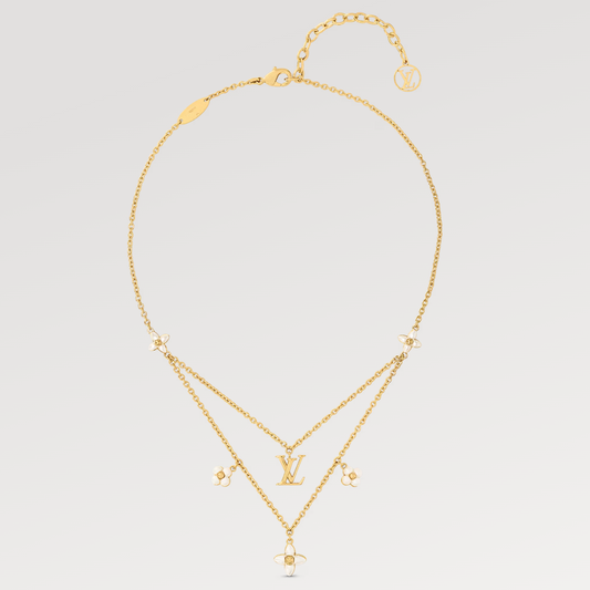 ˇGilded EraˇFLOWERGRAM GOLD MOP DOUBLE ROW NECKLACE