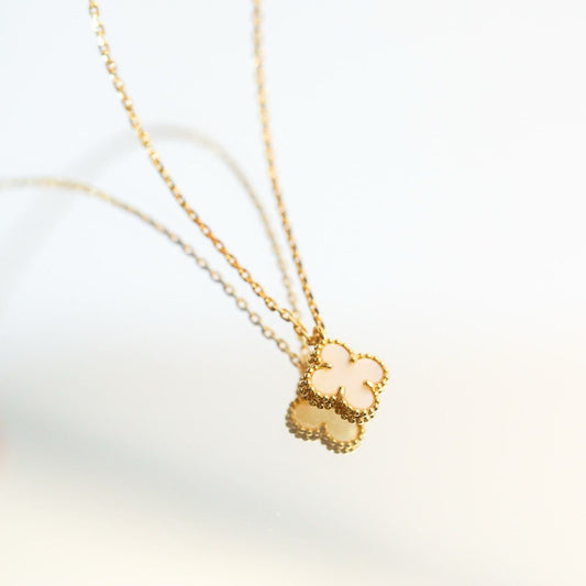 ˇGilded EraˇCLOVER MINI 9.5MM WHITE MOTHER-OF-PEARL NECKLACE