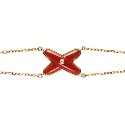 ˇGilded EraˇJEUX BRACELET CARNELIAN PINK GOLD 1 DIAMOND