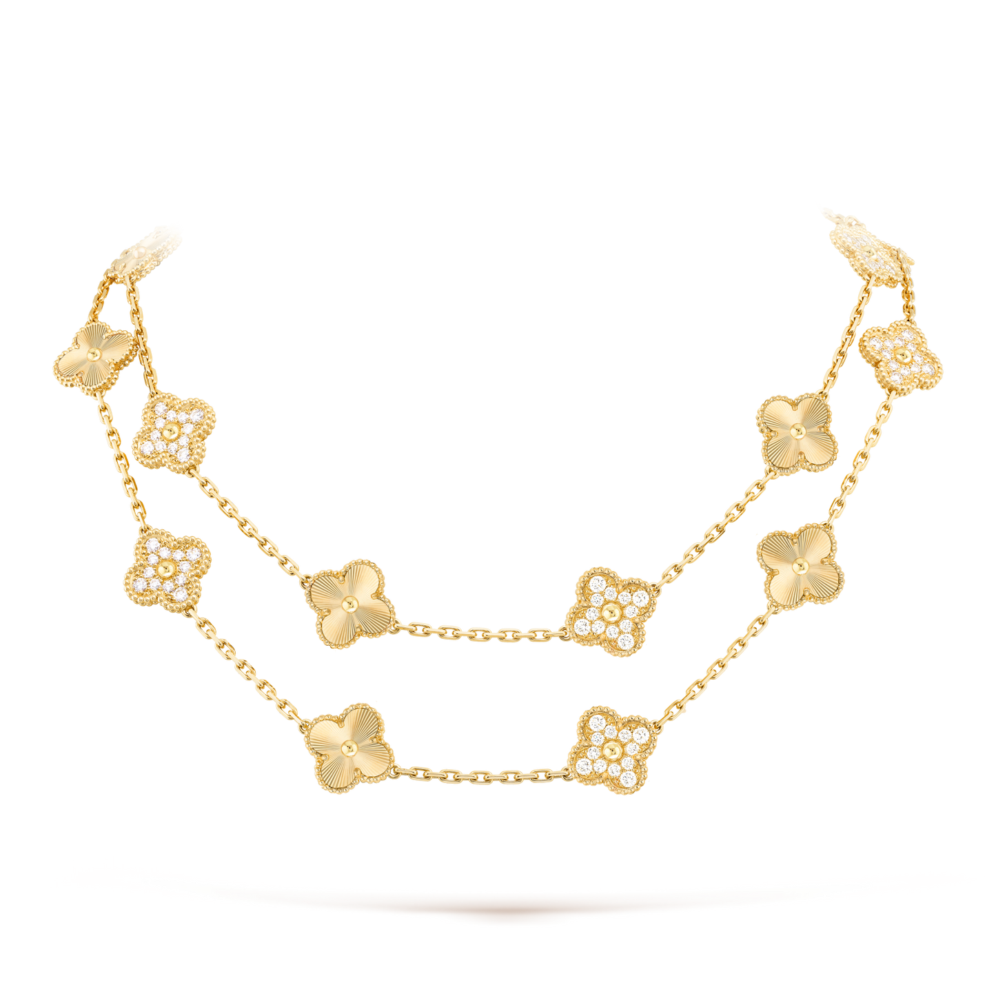 ˇGilded EraˇCLOVER 20 MOTIFS LASER DIAMOND NECKLACE