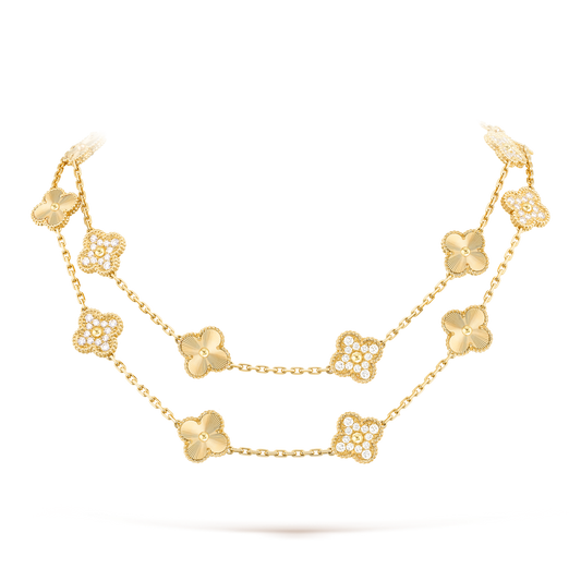 ˇGilded EraˇCLOVER 20 MOTIFS LASER DIAMOND NECKLACE