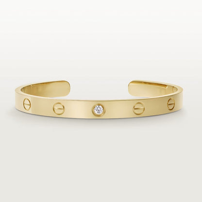 ˇGilded EraˇLOVE BRACELET 6.1MM 1 DIAMOND OPEN CUFF