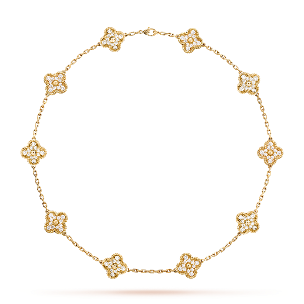ˇGilded EraˇCLOVER 10 MOTIFS DIAMOND NECKLACE