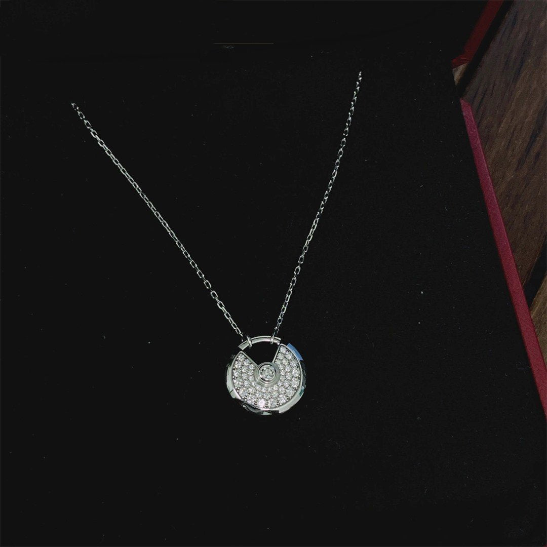 ˇGilded EraˇAMULETTE SILVER FULL DIAMOND NECKLACE