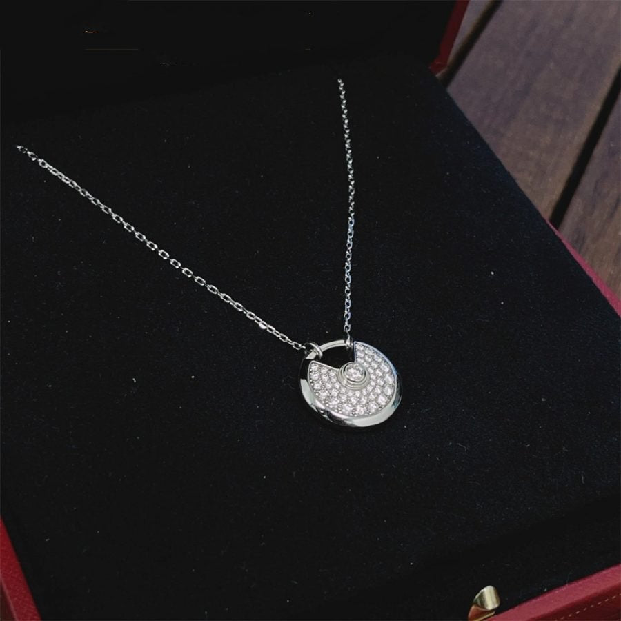 ˇGilded EraˇAMULETTE SILVER FULL DIAMOND NECKLACE