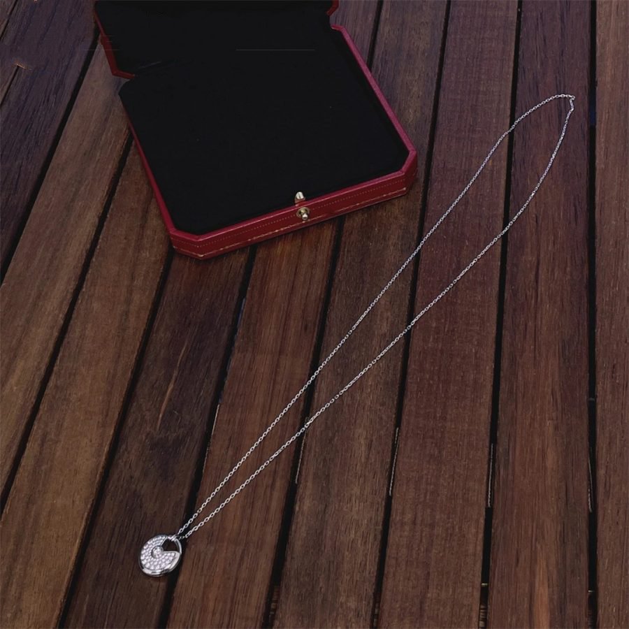 ˇGilded EraˇAMULETTE SILVER FULL DIAMOND NECKLACE