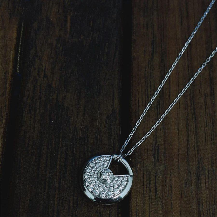 ˇGilded EraˇAMULETTE SILVER FULL DIAMOND NECKLACE