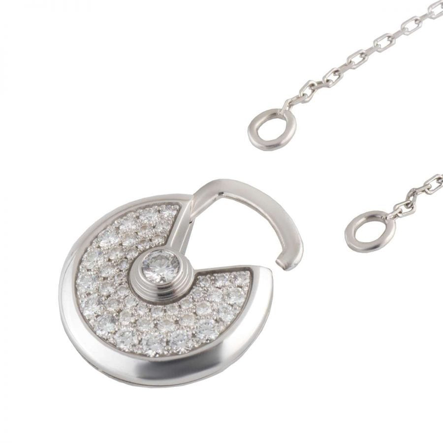 ˇGilded EraˇAMULETTE SILVER FULL DIAMOND NECKLACE
