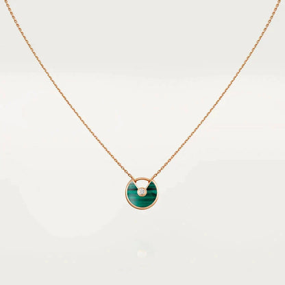 ˇGilded EraˇAMULETTE ROSE GOLD MALACHITE NECKLACE