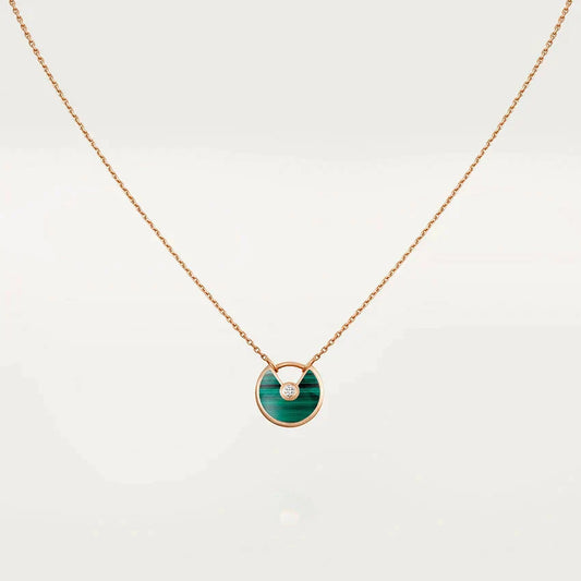 ˇGilded EraˇAMULETTE ROSE GOLD MALACHITE NECKLACE