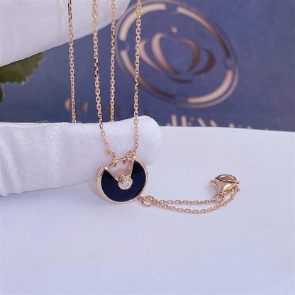 ˇGilded EraˇAMULETTE ROSE GOLD ONYX NECKLACE