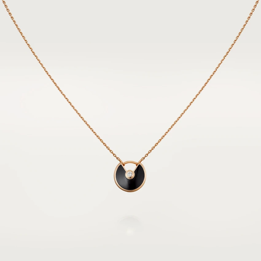ˇGilded EraˇAMULETTE ROSE GOLD ONYX NECKLACE