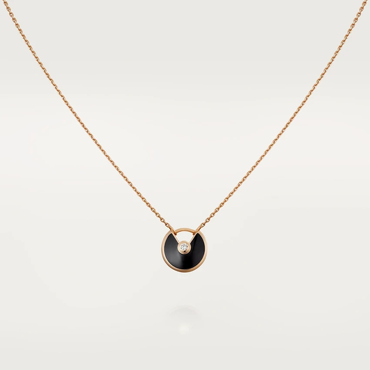 ˇGilded EraˇAMULETTE ROSE GOLD ONYX NECKLACE