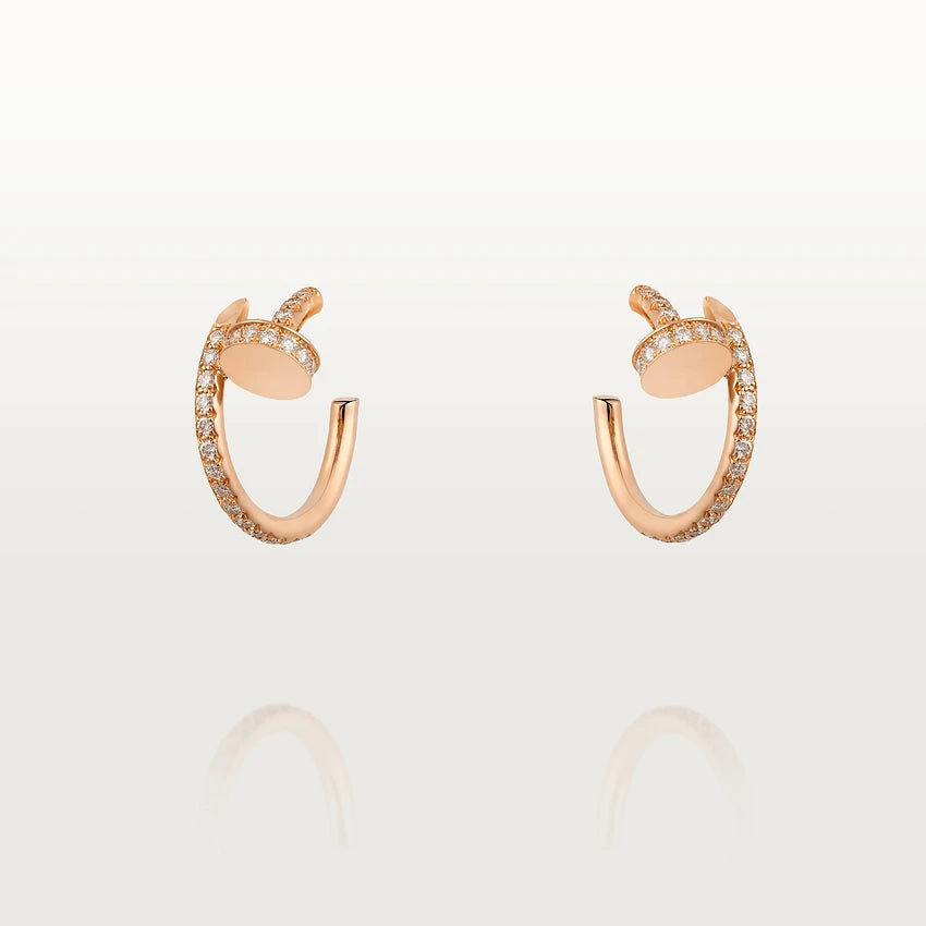ˇGilded EraˇJUSTE EARRINGS 12.75MM PINK GOLD DIAMOND