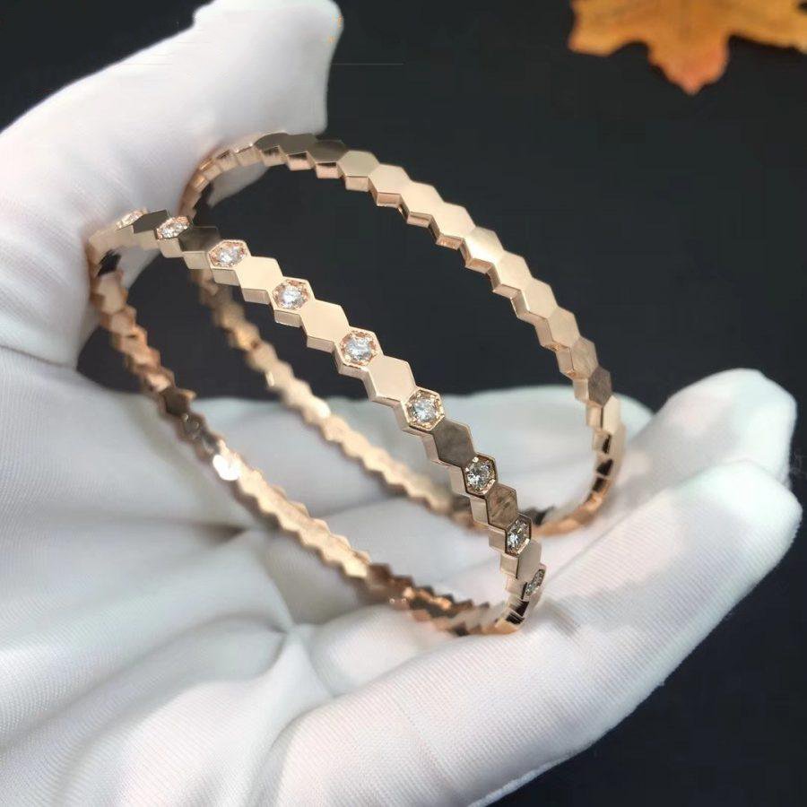 ˇGilded EraˇBEE LOVE PINK GOLD DIAMOND BRACELET