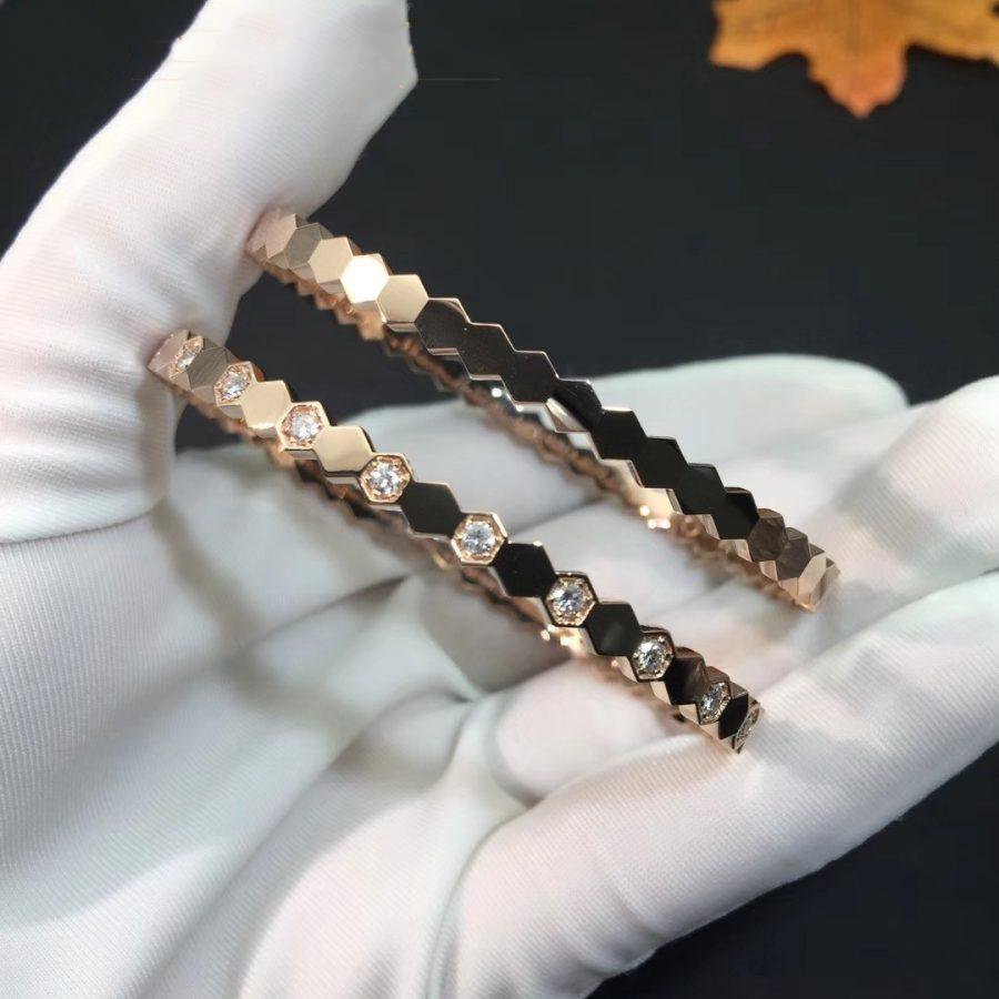 ˇGilded EraˇBEE LOVE PINK GOLD DIAMOND BRACELET
