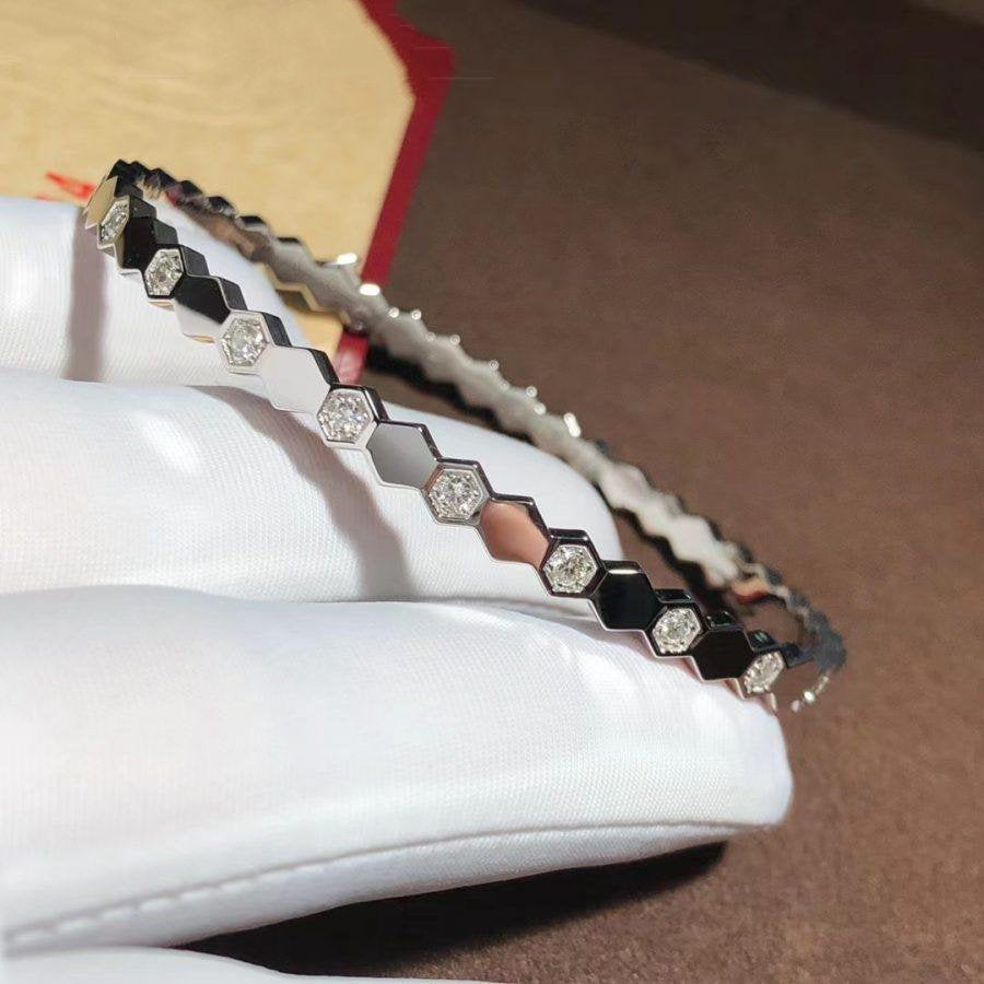 ˇGilded EraˇBEE LOVE SILVER DIAMOND BRACELET