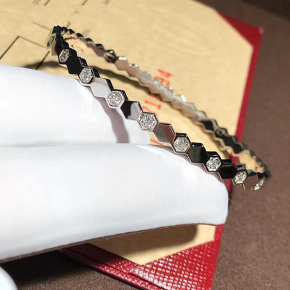 ˇGilded EraˇBEE LOVE SILVER DIAMOND BRACELET