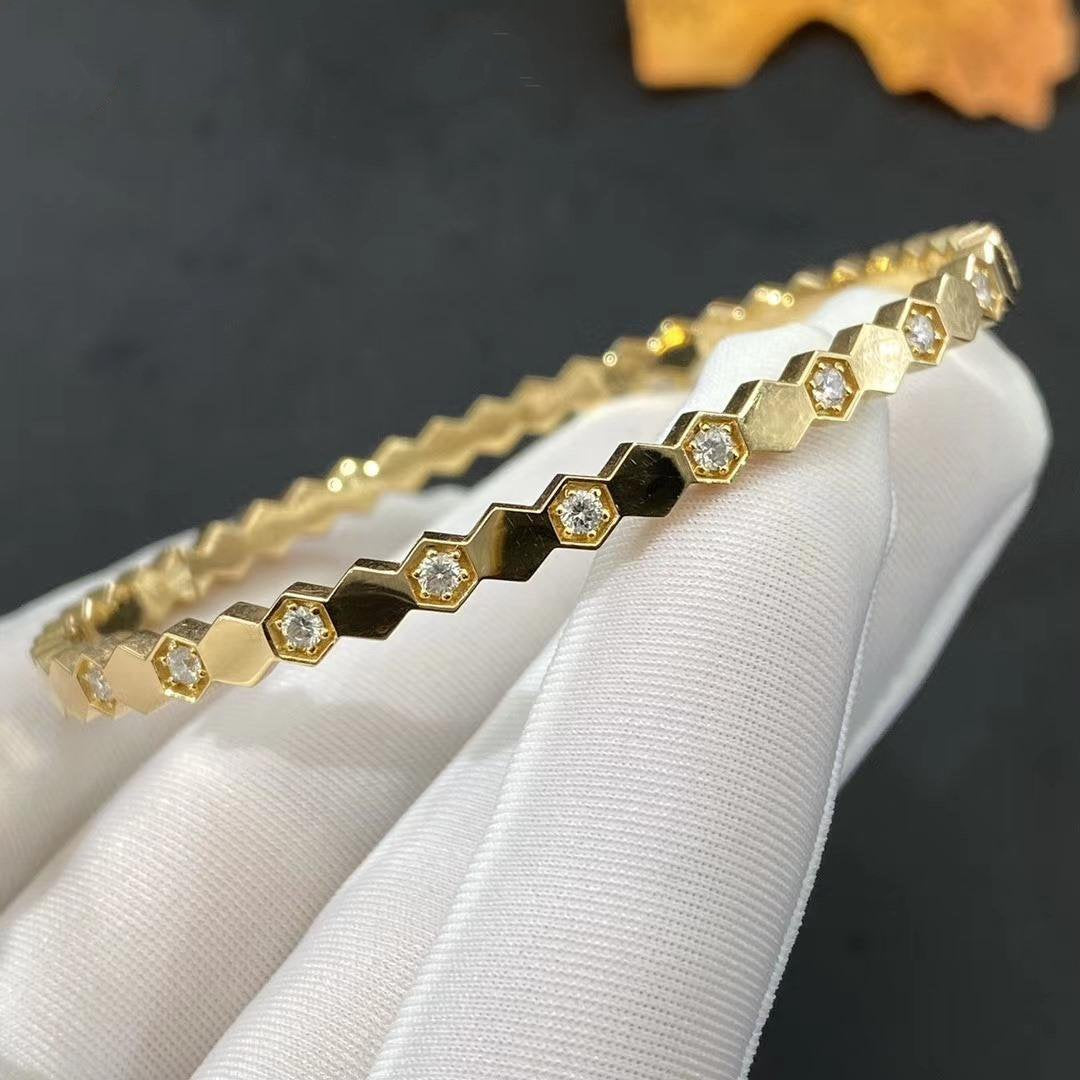 ˇGilded EraˇBEE LOVE GOLD DIAMOND BRACELET
