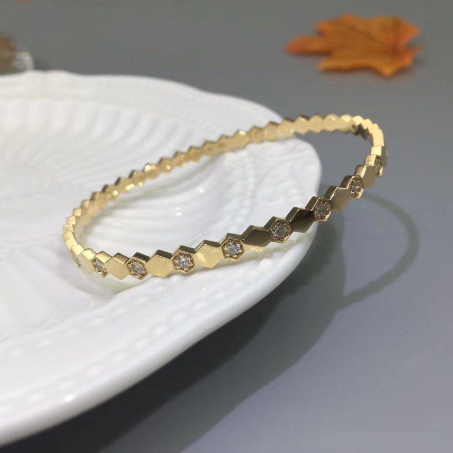ˇGilded EraˇBEE LOVE GOLD DIAMOND BRACELET