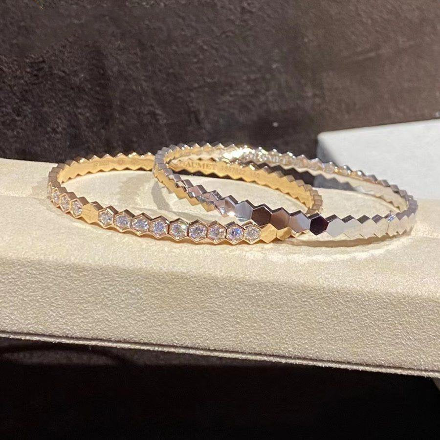 ˇGilded EraˇBEE LOVE GOLD BRACELET FULL DIAMOND