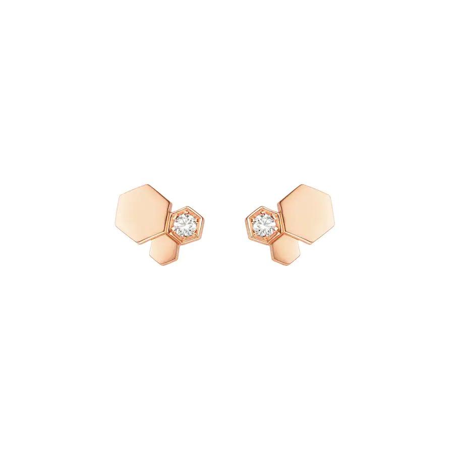 ˇGilded EraˇBEE LOVE PINK GOLD DIAMOND EARRINGS