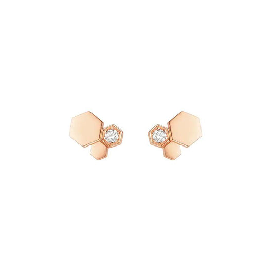 ˇGilded EraˇBEE LOVE PINK GOLD DIAMOND EARRINGS
