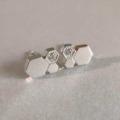 ˇGilded EraˇBEE LOVE SILVER DIAMOND EARRINGS