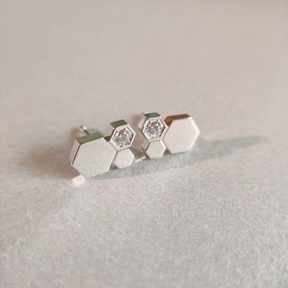 ˇGilded EraˇBEE LOVE SILVER DIAMOND EARRINGS