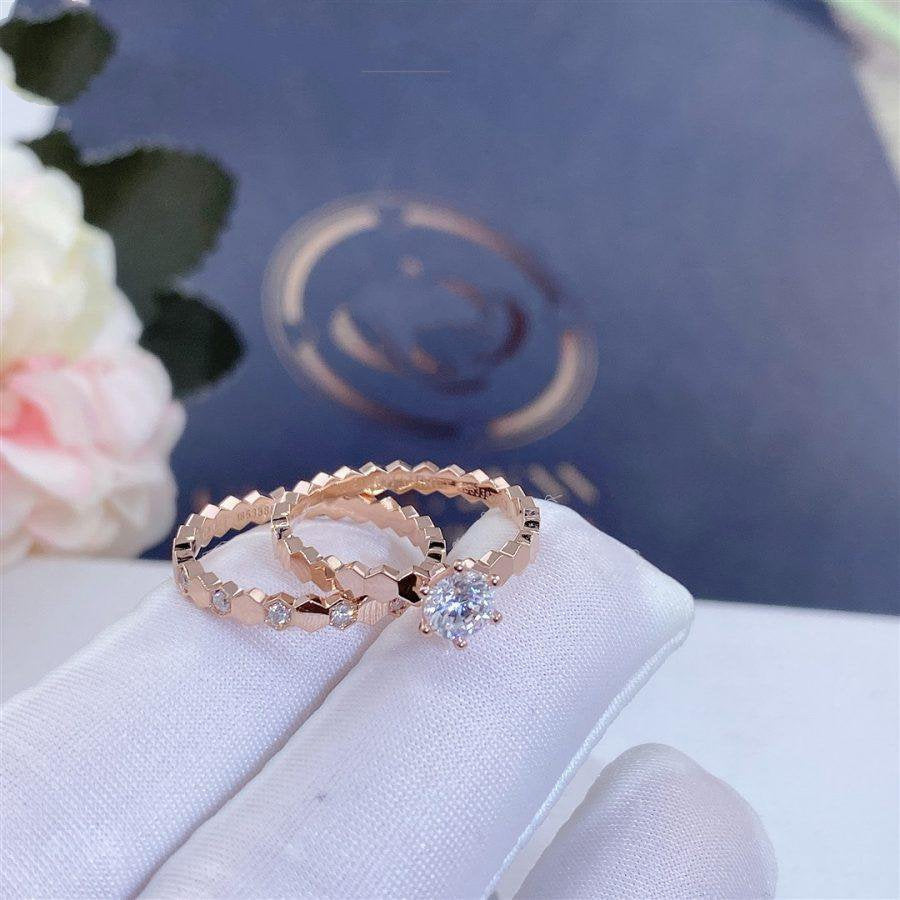ˇGilded EraˇBEE LOVE RING PINK GOLD 1 DIAMOND
