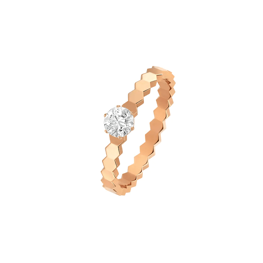 ˇGilded EraˇBEE LOVE RING PINK GOLD 1 DIAMOND