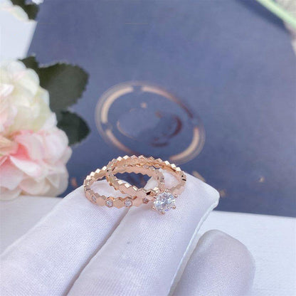 ˇGilded EraˇBEE LOVE RING PINK GOLD 1 DIAMOND
