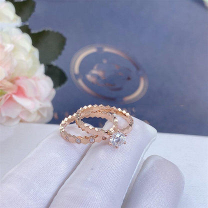 ˇGilded EraˇBEE LOVE RING PINK GOLD DIAMOND