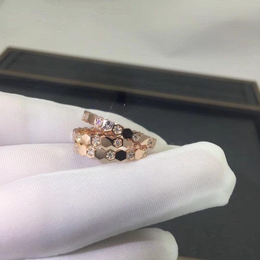 ˇGilded EraˇBEE LOVE RING PINK GOLD DIAMOND