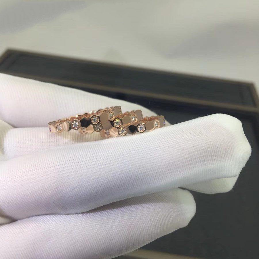 ˇGilded EraˇBEE LOVE RING PINK GOLD DIAMOND