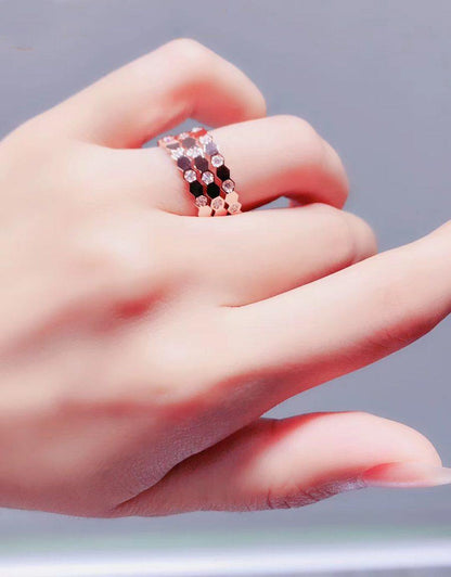 ˇGilded EraˇBEE LOVE RING PINK GOLD DIAMOND